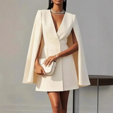 Minivestido de mujer – Corte entallado – Cruzado – Hombros descubiertos – Escote pronunciado