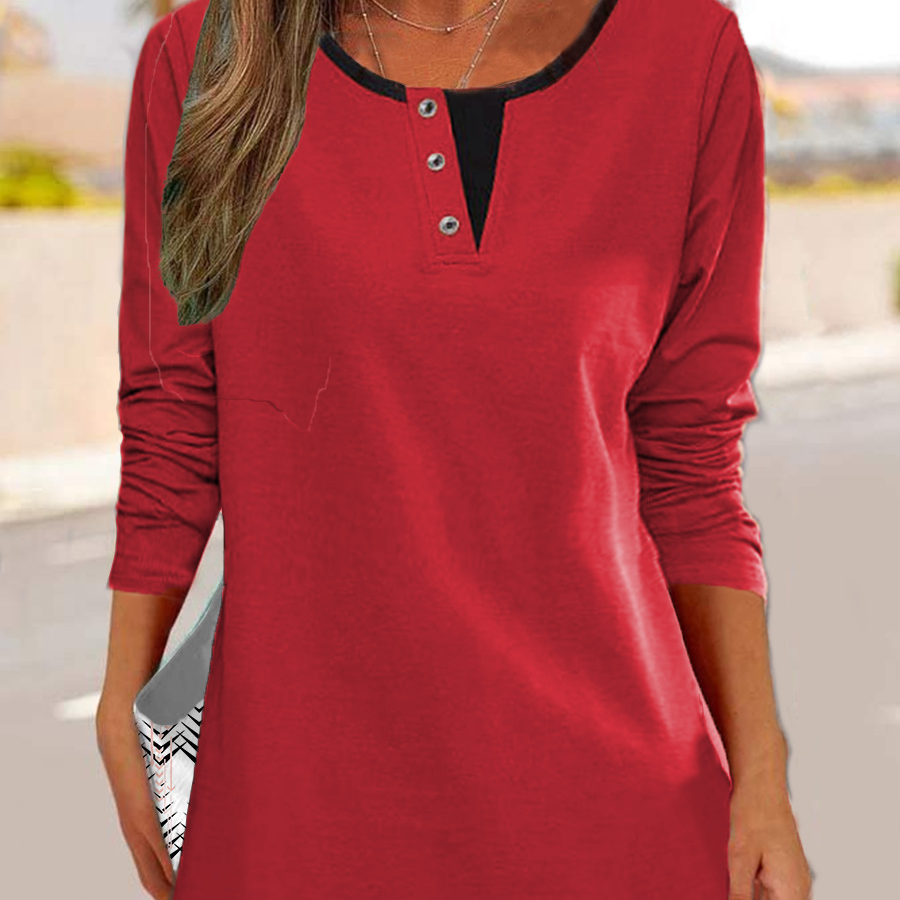 Sudadera de mujer – Corte holgado – Largo hasta media cadera – Detalle de botones