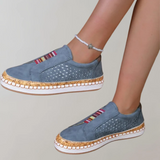 Mocasines de mujer – Estilo sin cordones – Parte superior perforada – Plantilla acolchada y cómoda