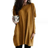Túnica de mujer – Corte oversize – Tejido suave – Hombros caídos – Bolsillos laterales
