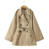 Gabardina de mujer – Corte entallado – Algodón – Cruzado – Cinturón ajustable