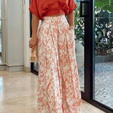 Conjunto de dos piezas para mujer: Top holgado con mangas murciélago y pantalones anchos de cintura alta.