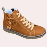 Botas de mujer – Piel lisa – Corte ajustado – Cordones – Suela con tacos