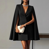 Minivestido de mujer – Corte entallado – Cruzado – Hombros descubiertos – Escote pronunciado