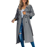 Gabardina de mujer – Corte holgado – Larga – Cruzada – Solapa ancha