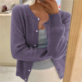Cárdigan de mujer – Corte holgado – Punto de lana suave – Botones decorativos