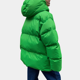 Chaqueta acolchada para mujer – Corte oversize – Capucha integrada – Largo hasta la cadera