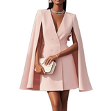 Minivestido de mujer – Corte entallado – Cruzado – Hombros descubiertos – Escote pronunciado