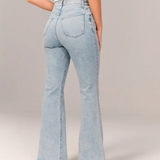 Pantalón acampanado de mujer – Cintura alta – Corte entallado – Tejido transpirable – Largo hasta el tobillo