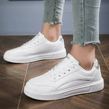 Zapatillas de mujer - Piel sintética - Caña baja - Cordones - Suela de plataforma
