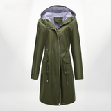 Gabardina de mujer – Corte entallado – Capucha – Cinturón ajustable – Impermeable