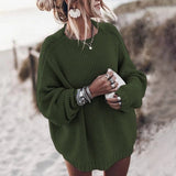 Suéter de mujer – Corte oversize – Punto grueso – Bajos acanalados – Estilo casual