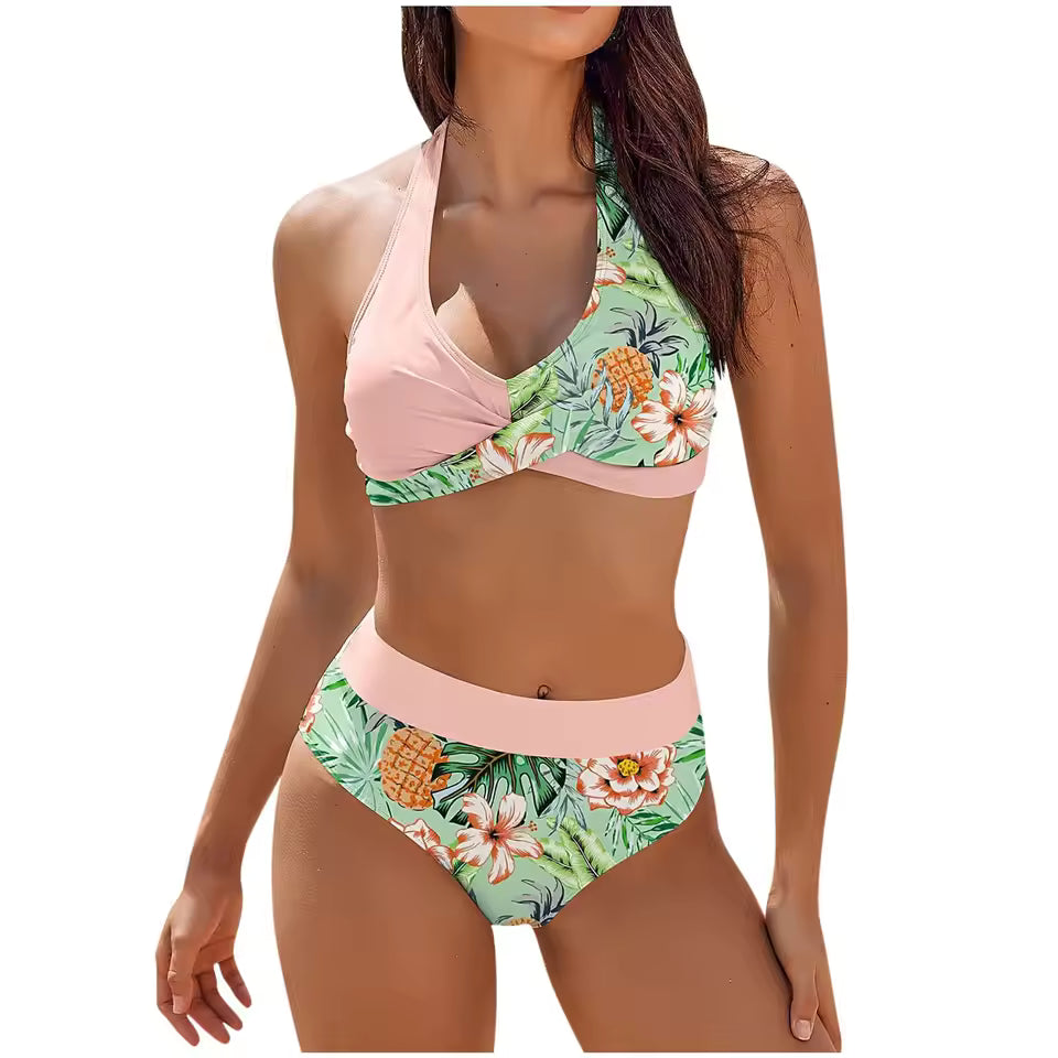 Bikini para mujer – Top push-up sin espalda – Braguita de tanga favorecedora – Tejido transpirable