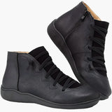 Botines de mujer – Silueta estructurada – Cierre con cordones y cremallera – Suela cómoda