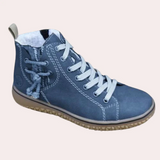 Botas de mujer – Piel lisa – Corte ajustado – Cordones – Suela con tacos