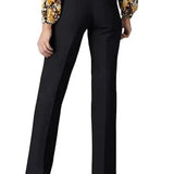 Pantalón acampanado para mujer – Cintura alta – Corte ajustado – Algodón elástico – Largo hasta el tobillo