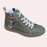 Botas de mujer – Piel lisa – Corte ajustado – Cordones – Suela con tacos