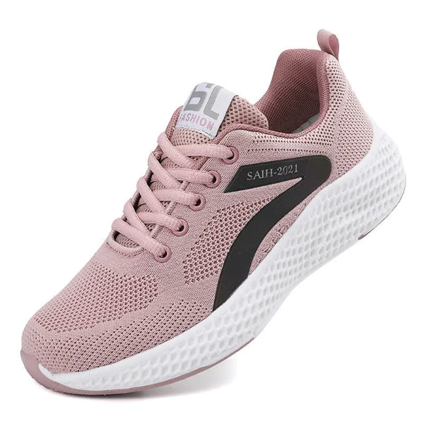 Zapatillas deportivas para mujer - Tejido de malla transpirable - Corte bajo - Cordones