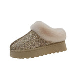 Botas de nieve para mujer – Forro cálido – Suela gruesa – Detalle de lentejuelas – Tobillo
