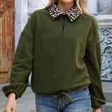 Sudadera de mujer – Polar suave – Corte holgado – Cuello de piel sintética – Cremallera frontal