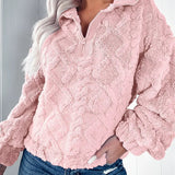 Sudadera de mujer – Corte oversize – Tejido polar suave – Cuello alto con cremallera