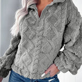 Sudadera de mujer – Corte oversize – Tejido polar suave – Cuello alto con cremallera