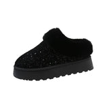 Botas de nieve para mujer – Forro cálido – Suela gruesa – Detalle de lentejuelas – Tobillo