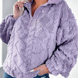 Sudadera de mujer – Corte oversize – Tejido polar suave – Cuello alto con cremallera