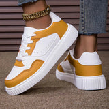 Zapatillas deportivas para mujer - Piel sintética - Corte bajo - Suela de plataforma con muescas