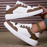 Zapatillas deportivas para mujer - Piel sintética - Corte bajo - Suela de plataforma con muescas