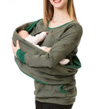 Sudadera de lactancia para mujer – Corte holgado – Algodón – Acceso discreto – Estampado floral