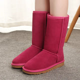 Botas altas para mujer – Ante – Forro de piel sintética – Suela plana