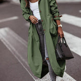 Gabardina para mujer – Corte oversize – Largo hasta el tobillo – Capucha estilo utilitario