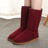 Botas altas para mujer – Ante – Forro de piel sintética – Suela plana