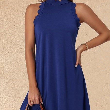 Vestido de mujer – Largo mini – Corte en A – Algodón ligero – Bajo con volantes