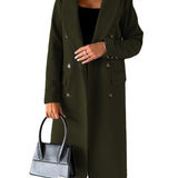 Gabardina de mujer – Corte entallado – Lana suave – Cruzada – Largo hasta la rodilla