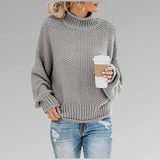 Suéter de mujer - Lana - Corte relajado - Cuello alto acanalado