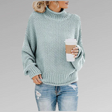 Suéter de mujer - Lana - Corte relajado - Cuello alto acanalado