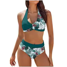 Bikini para mujer – Top push-up sin espalda – Braguita de tanga favorecedora – Tejido transpirable