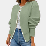 Cárdigan de mujer – Corte holgado – Punto suave – Botones de nácar – Mangas largas