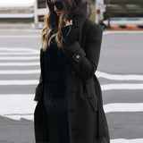 Gabardina de mujer – Mezcla de lana – Corte entallado – Cruzada con cinturón