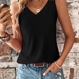Camiseta de tirantes para mujer – Cuello en V – Tirantes de encaje – Detalle bordado – Corte holgado y transpirable