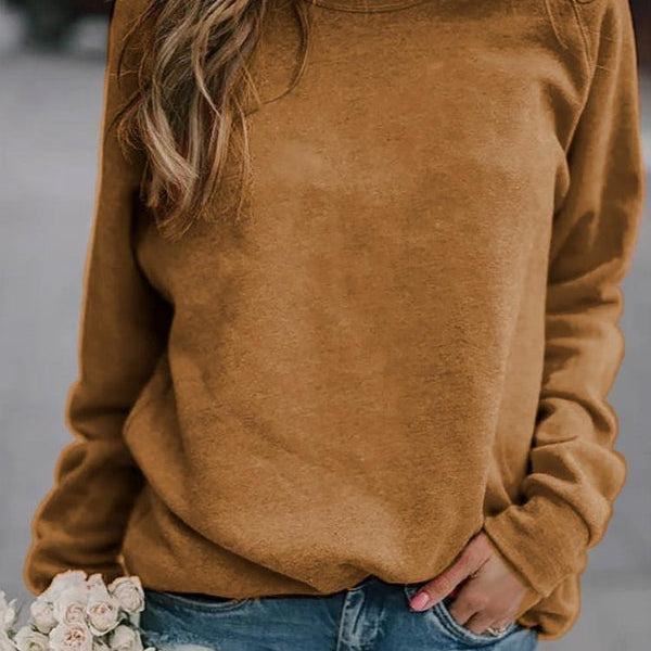 Suéter de mujer – Punto suave – Corte holgado – Mangas largas – Cuello redondo clásico
