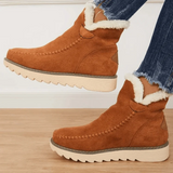 Botas de media caña para mujer – efecto ante – forro de pelo – suela antideslizante