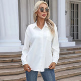 Blusa de mujer – Corte relajado – Tejido suave y transpirable – Mangas largas abotonadas