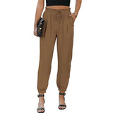 Pantalón casual de mujer – Corte holgado – Cintura elástica – Tejido transpirable – Bolsillos