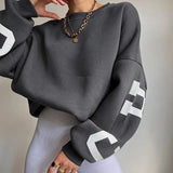Sudadera de mujer – Corte oversize – Algodón suave – Hombros caídos – Estampado en la manga