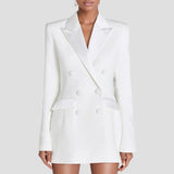 Vestido Blazer para Mujer – Corte Entallado – Cruzado – Mangas Largas Elegantes