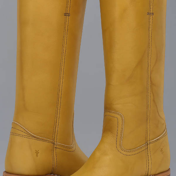 Botas de montar para mujer – Piel lisa – Tacón ancho – Corte de pantorrilla estructurado