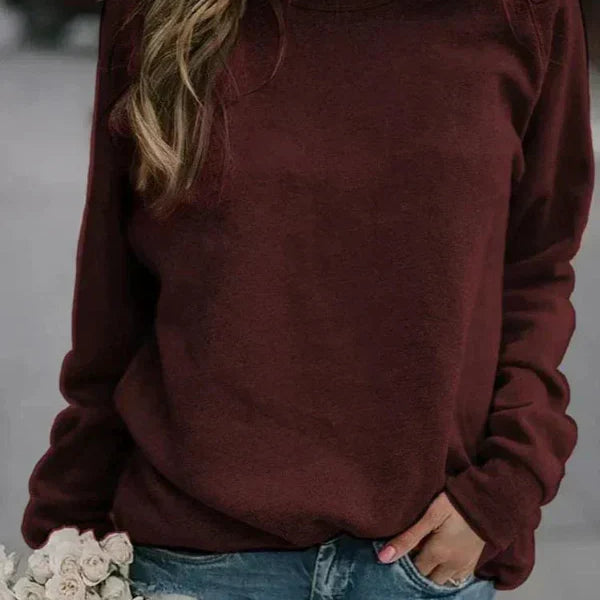 Suéter de mujer – Punto suave – Corte holgado – Mangas largas – Cuello redondo clásico
